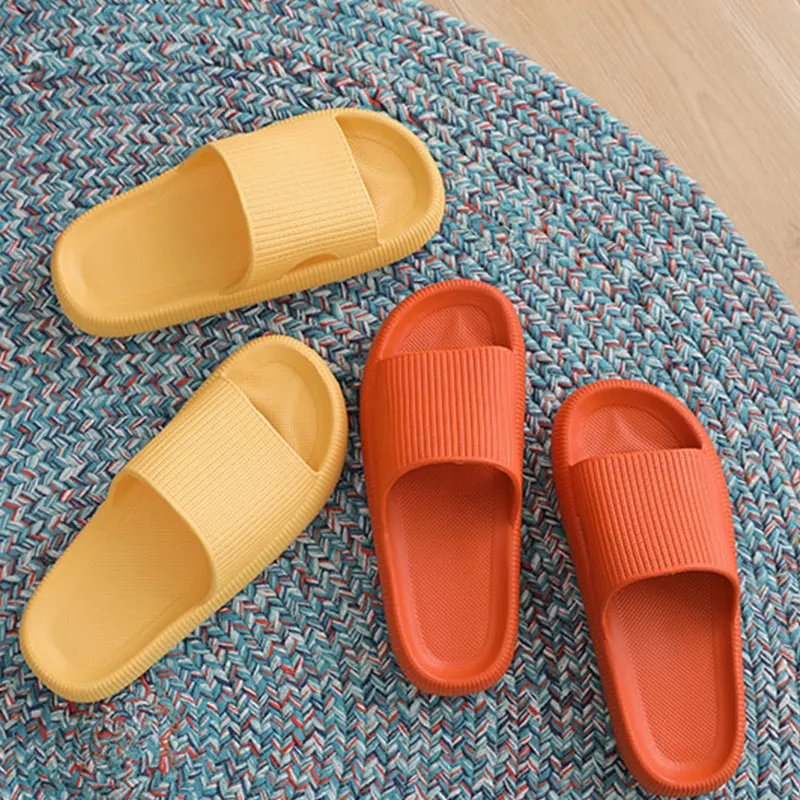

Women Solid Color Thick Soled Slippers New Fashion Home Slippers Open toe Indoor Fashion All-match Bottom Casual Women Slides