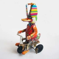 1pcs adult collection of nostalgic toys iron duck cycling iron leather toys wind up tin toys for children