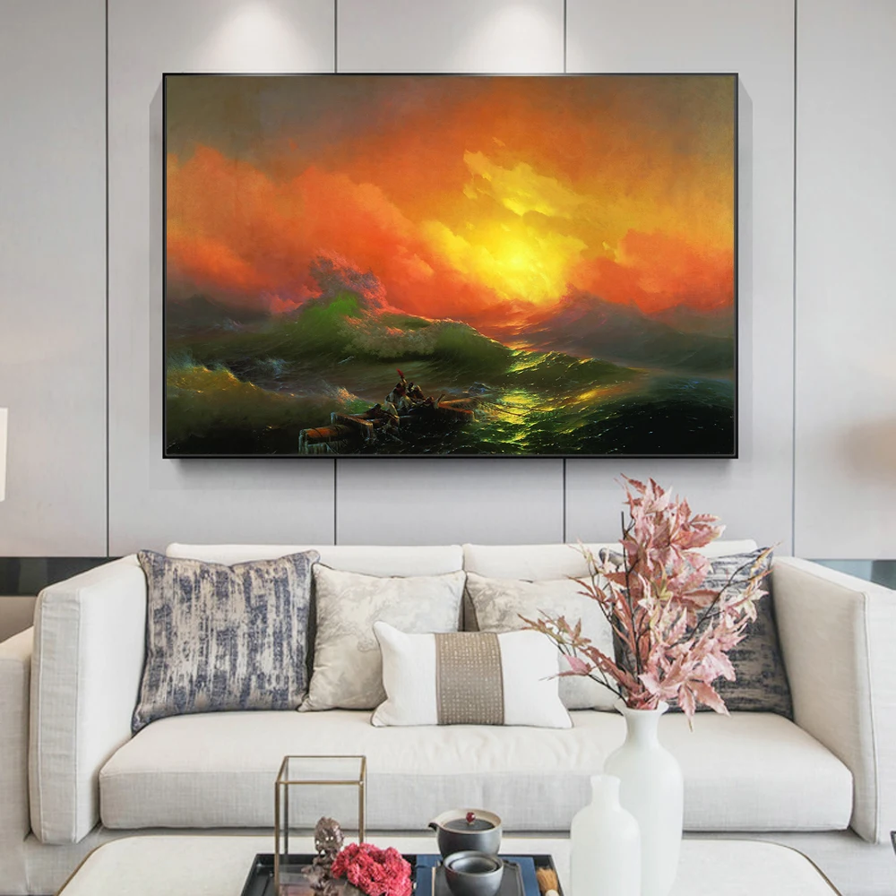 Девятые волны от Aivazovsky Иван знаменитый искусство настенные картины морской