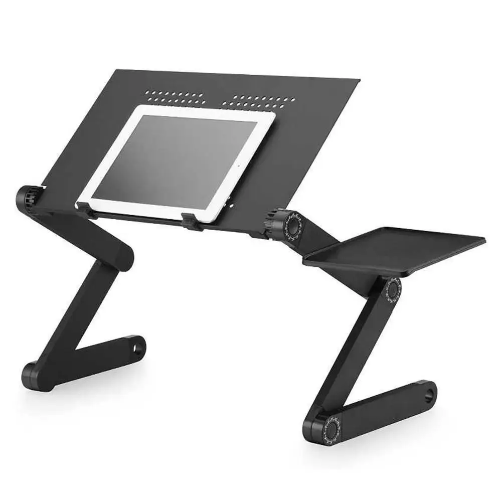 Portable Foldable Adjustable Laptop Table Folding Ergonomic Design Stand Cooling Fan Notebook Desk With Mouse Pad For Sofa Bed | Автомобили