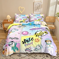 custom 3d print cartoon cute animal astronaut beding set pillowcase duvet cover queen king single home decor kids girls