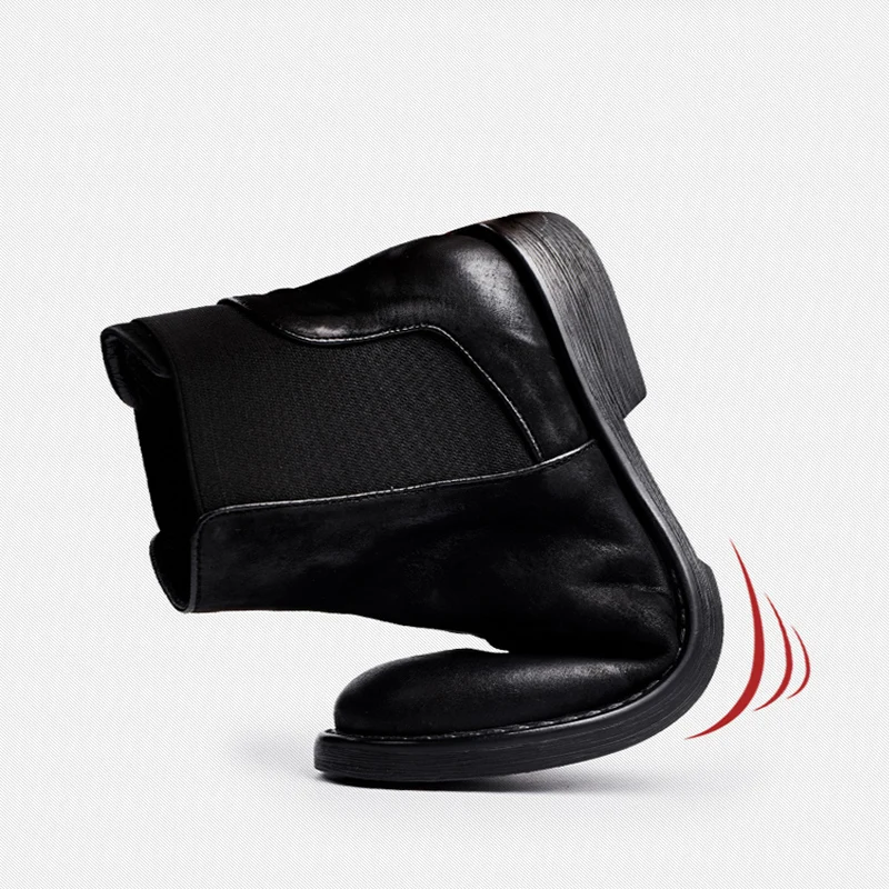 Мужские ботинки челси ZFTL ботильоны из натуральной кожи в британском стиле ретро