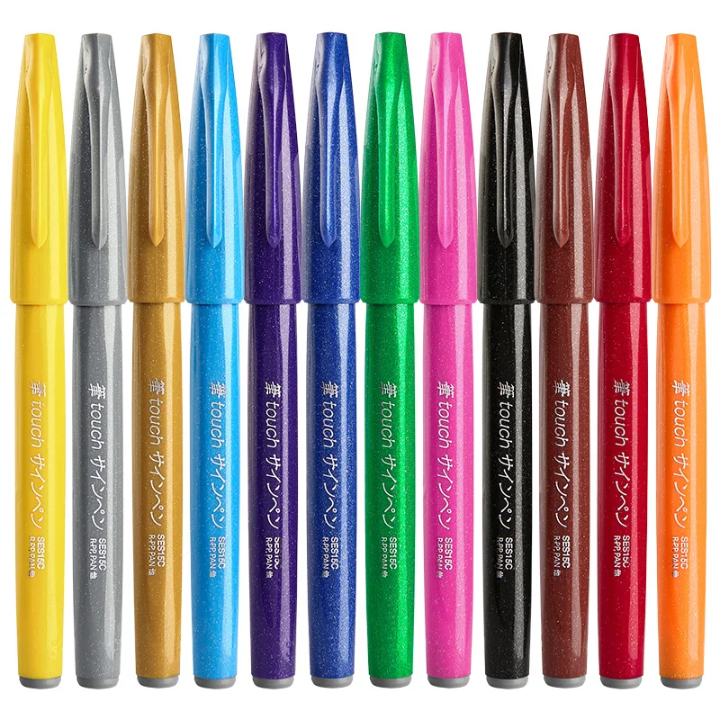 6/12 Цвет Япония Pentel сенсорный щетка красивой каллиграфическая ручка подписания