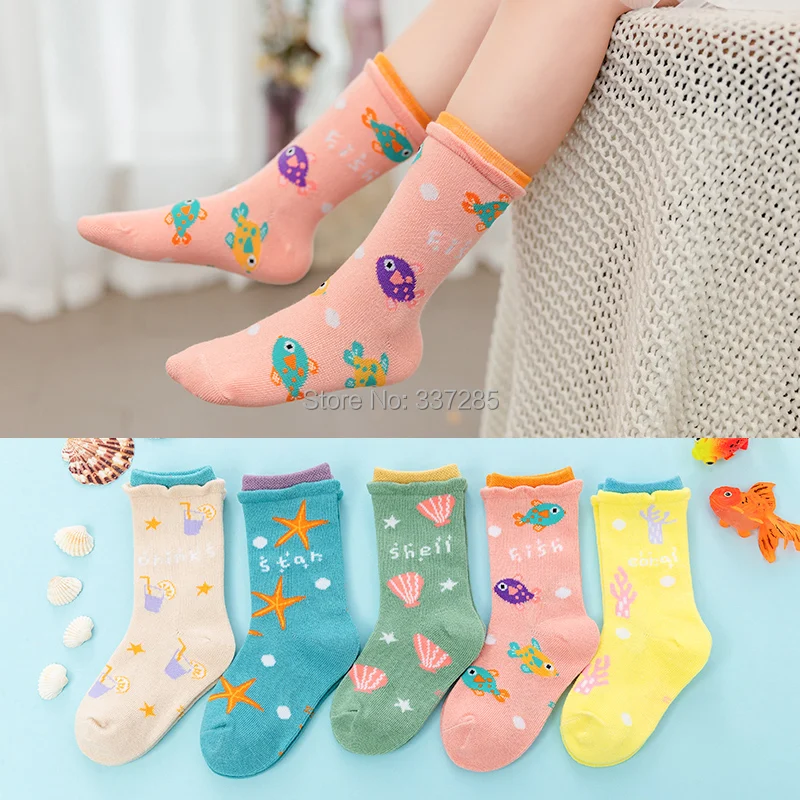 Хлопковые носки для маленьких девочек милые принцессы с морскими звездами и