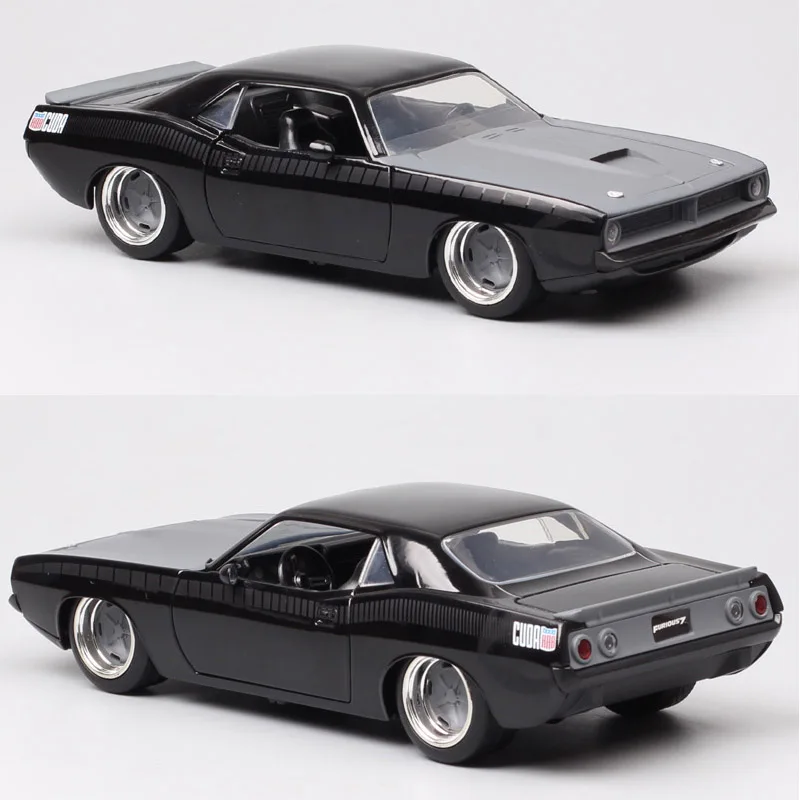 

1/24 Scale Vintage Jada 1973 Plymouth Barracuda Diecast Toy Vehicle Metal Pony Auto Muscle Racing Car Model Hobby Collectibles