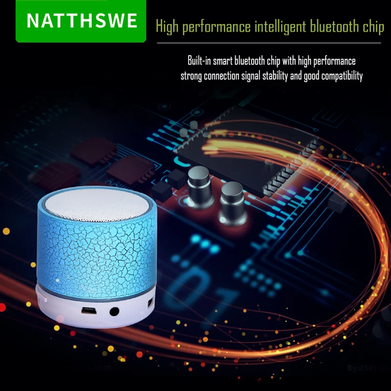 NATTHSWE блики трещина Bluetooth динамик мини портативный светодиодный сабвуфер U диск