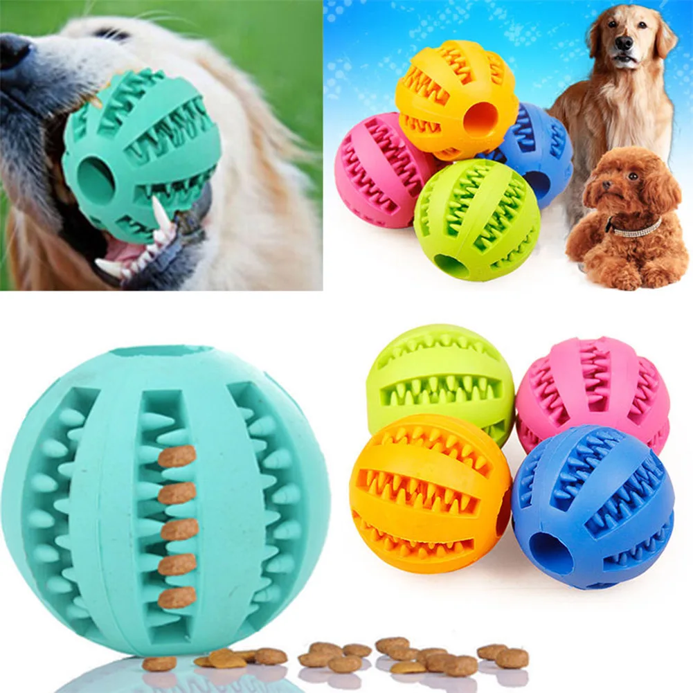 

New Pet Dog Toy Interactive Rubber Balls Pet Dog Cat Chew Treat Toys Ball Teeth Chew Toys Puppy Tooth Cleaning Balls Food Grade