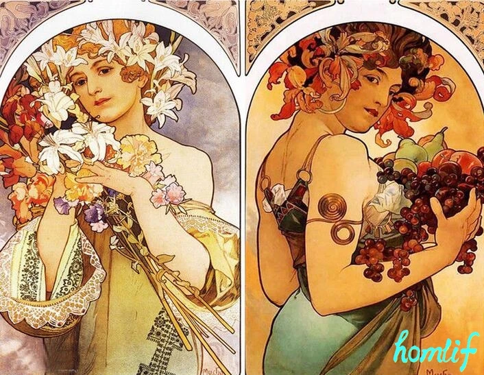 Алмазная вышивка Alphonse Mucha DIY 5d алмазная крестиком полностью квадратные Стразы