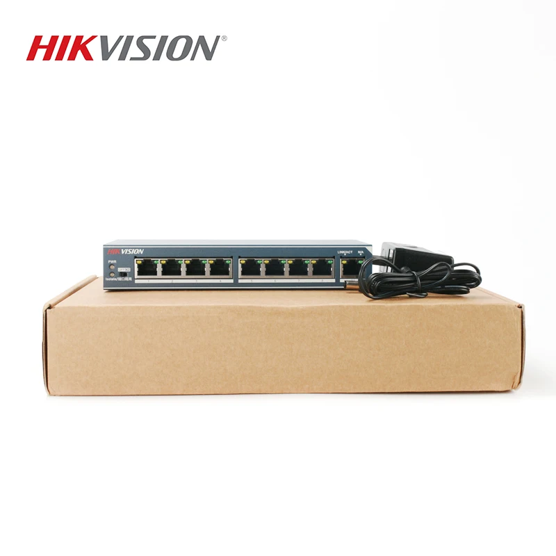 Коммутатор Hikvision не управляемый 8 портов s 10/100 Мбит/с 1 порт 1000 металлический