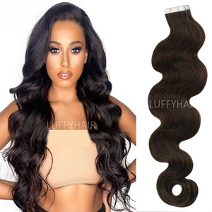 Объемная волна лента в Пряди человеческих волос для наращивания 100 г 40 шт. Реми бразильские волнистые волосы невидимка лента для наращивания волос Skin пряди натуральных волос на клейкой основе