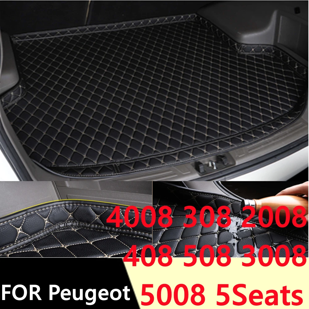 

SJ 6 цветов, водонепроницаемый коврик для багажника автомобиля, поднос для багажника, Накладка для заднего грузового автомобиля Peugeot 408 5008 508 ...