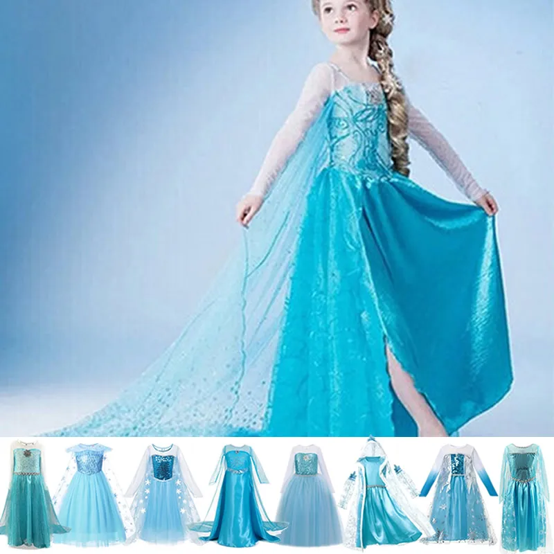 Elsa Dress For Girl Movie 2 And Anna Up Clothing Toddler Girls Princess Party Fancy jurk Kids Coronation Costume | Детская одежда и