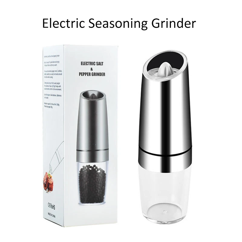

New Stainless Steel Pepper Electric Grinder Gravity Induction Home Kitchen Gadget Sesame Salt Pounder Now Grinding