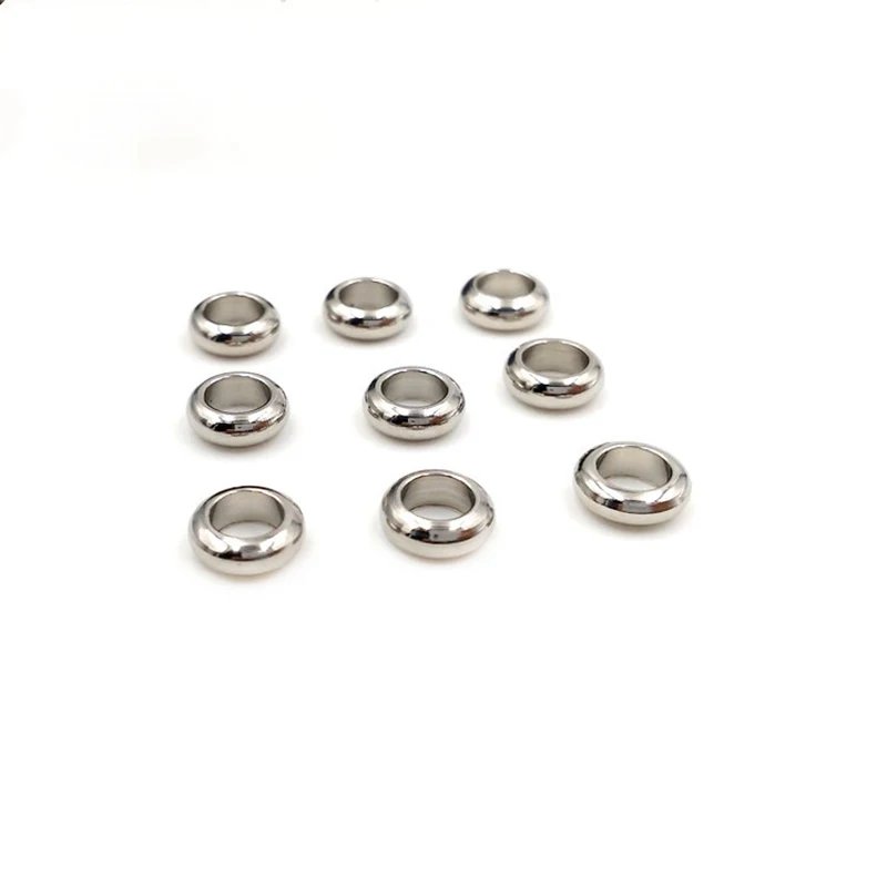 50pcs/lot Stainless Steel Round Spacer Beads 2 3 4 5 6mm Hole Size European Charm for Bracelet DIY Jewelry Making | Украшения и
