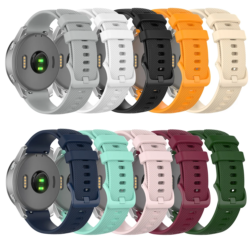 

20mm 22mm Silicone strap Wrist Band For Garmin vivoactive 3 Forerunner 645 Replace Watch band Strap Bracelet For vivoactive3 4S