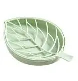 green Пластиковый контейнер для мыла в форме листа, нескользящая мыльница для ванной комнаты, мыльница для душа, мыльница, держатель для мыла, аксессуары для ванной комнаты - Цвет: green