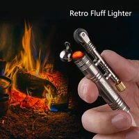 new windproof kerosene lighter outdoor camping retro rattlesnake velvet lighter gadgets for men rope trench lighter accessories