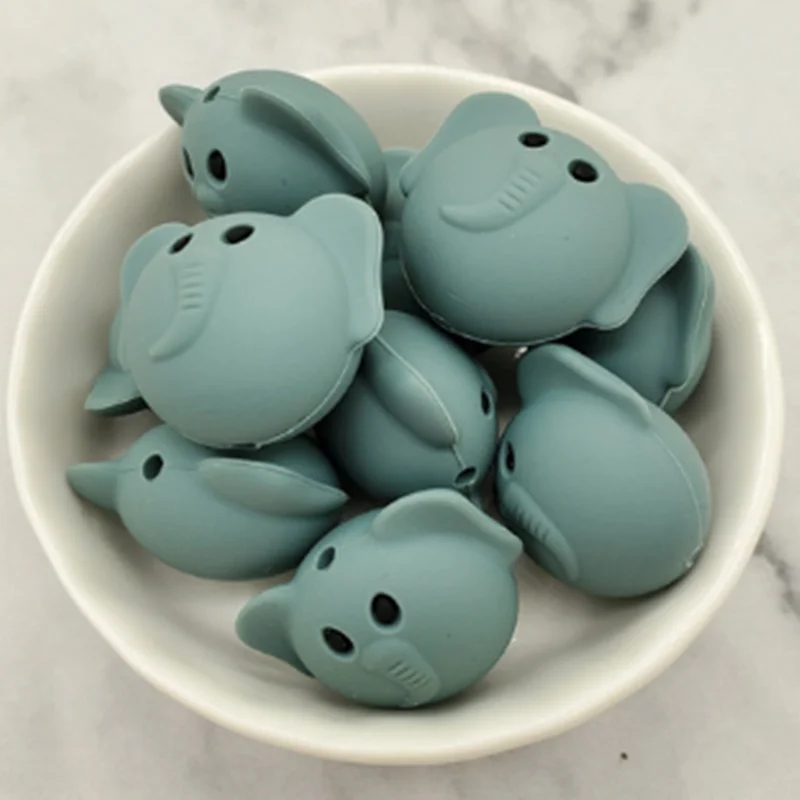 Cuentas de silicona para fabricaci&oacute;n de joyas, cuentas para mordedores de beb&eacute;s, chupete con pinza de soporte, cuentas de dentici&oacute;n de silicona de grado alimenticio, 5 uds.-1