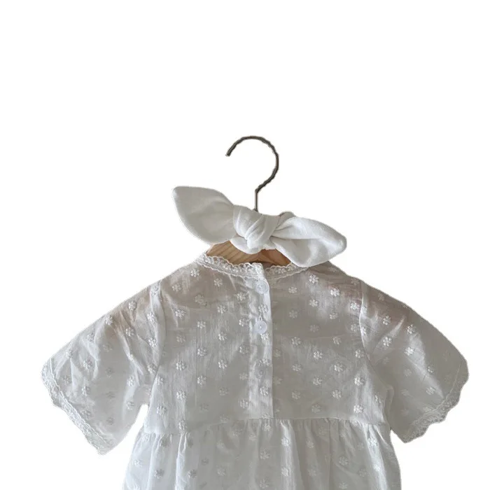 

2021 Summer Baby Romper Thin Cotton Lace Short-Sleeved Jumpsuit