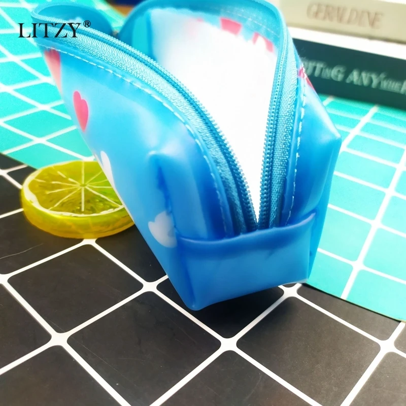 Милый чехол для карандашей с животными кошка собака лиса Фотосумка школы пенал