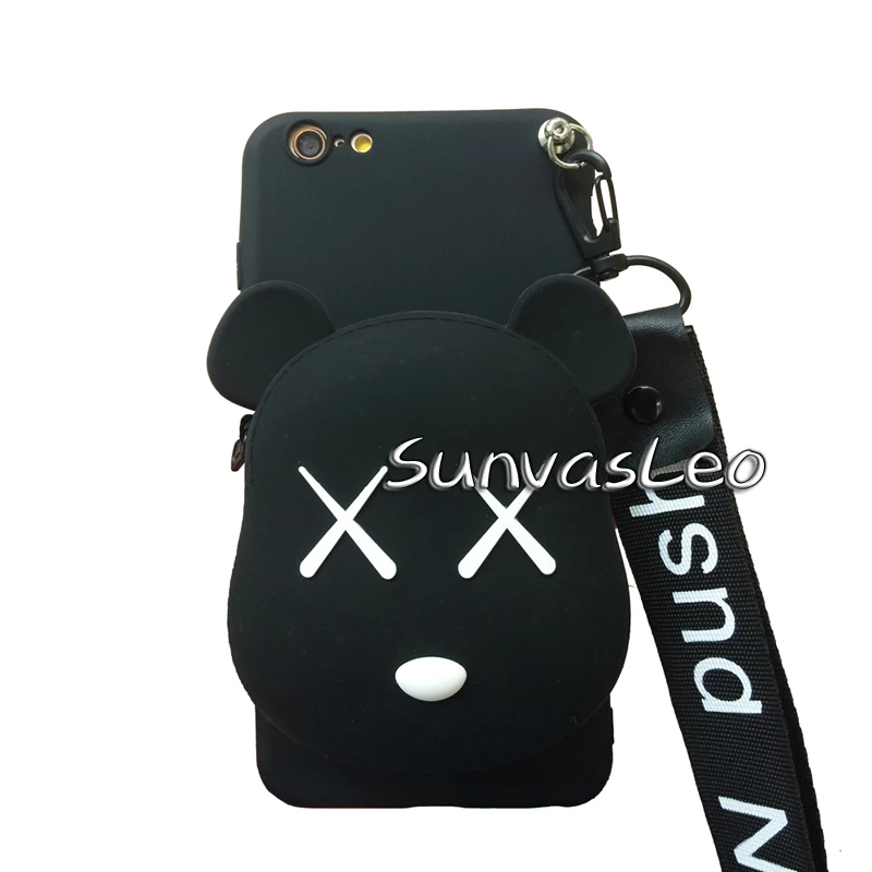 Black Violent Bear Для samsung Galaxy J4 J6/Plus J8 Note8 Note9 Note10 Pro 3D Кошелек Мягкий силиконовый чехол с мультяшным животным для телефона - Цвет: Black Violent Bear