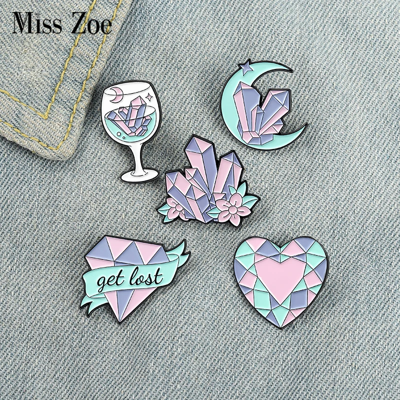 Эмалированные булавки Dream Stone на заказ брошь в виде Луны сердца бокала вина значок