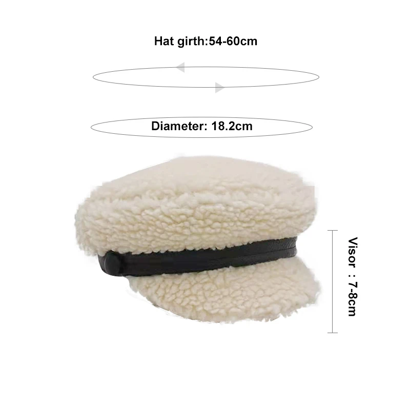 Женская Осенняя шапка из овечьей шерсти теплая белая ретро-Кепка в британском