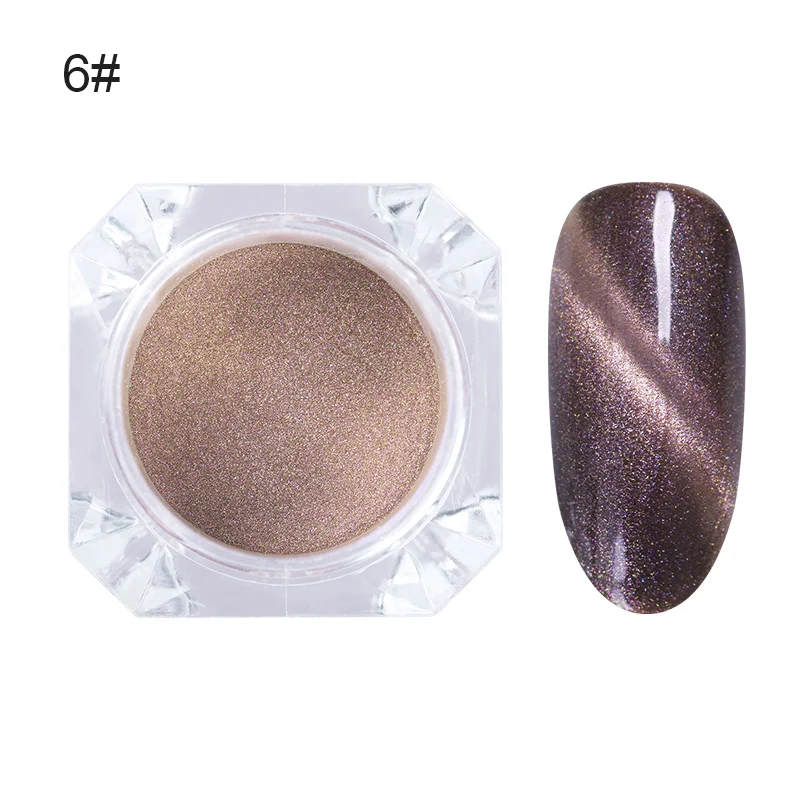 1 коробка кошачий глаз блеск для ногтей порошок 3D магнитный эффект хромовый