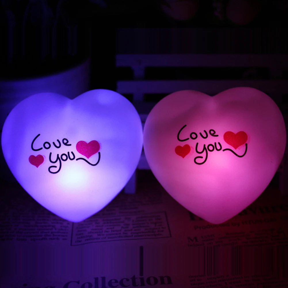 

Desktop Bar Led Night Light Girlfriend Color Changing Valentine's Day Gift Bedroom Battery Operated Cafe Lovely Heart Decoration