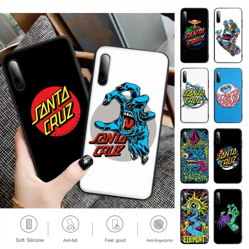 

Santa Cruz Skateboards Art Black Silicone Phone Cover Case For Samsung J4 J6 J5 J7 2016 Note 5 8 9 10 Lite Plus 20 Ultra