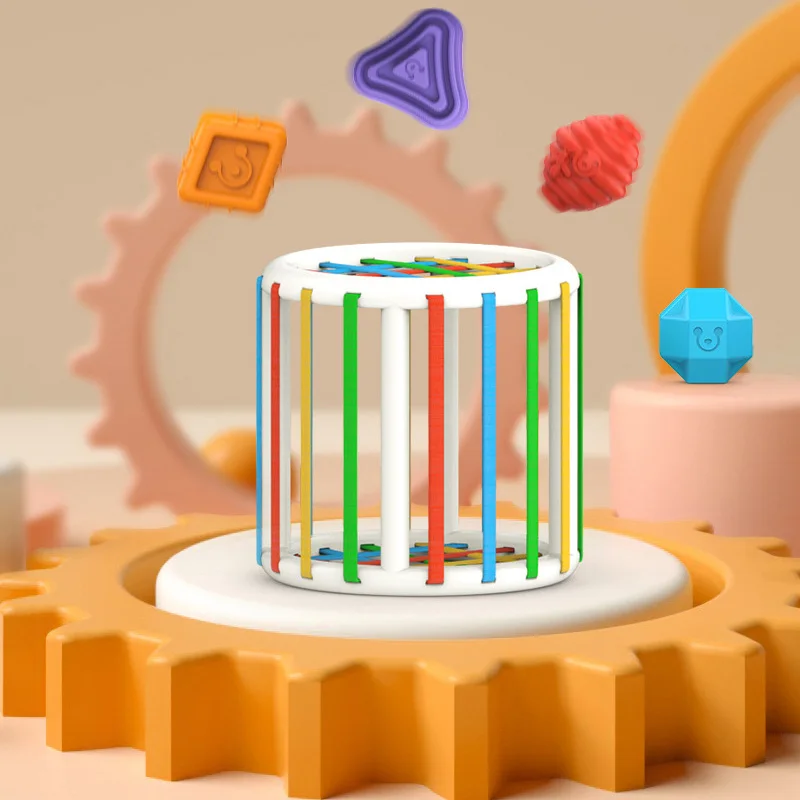 2021 Baby Shape Sorting Toy Motor Skill Tactile Touch InnyBin Soft Cube Montessori Educational Toys for 10 Months to 3 Years | Игрушки и