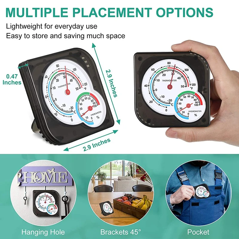 

8 Pieces Mini Indoor Thermometer Hygrometer Temperature Humidity Accurate Monitor Room Thermometer for Home