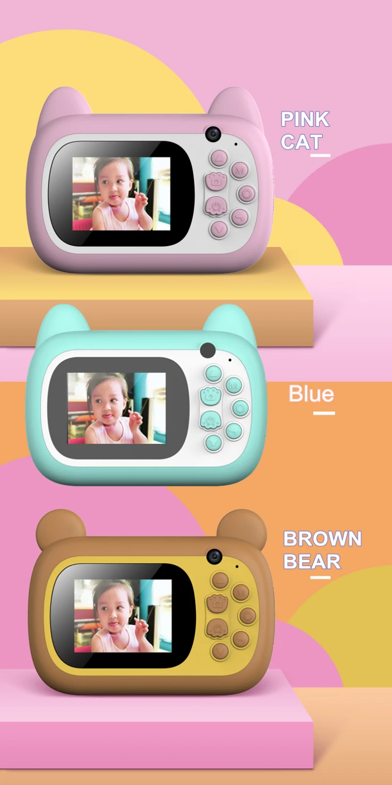 

2.4 Inches 1080P Kids Instant Print Digital Camera Video+Photo Paper Card Kids Gift Camera & Photo Consumer Camcorders IP Camera