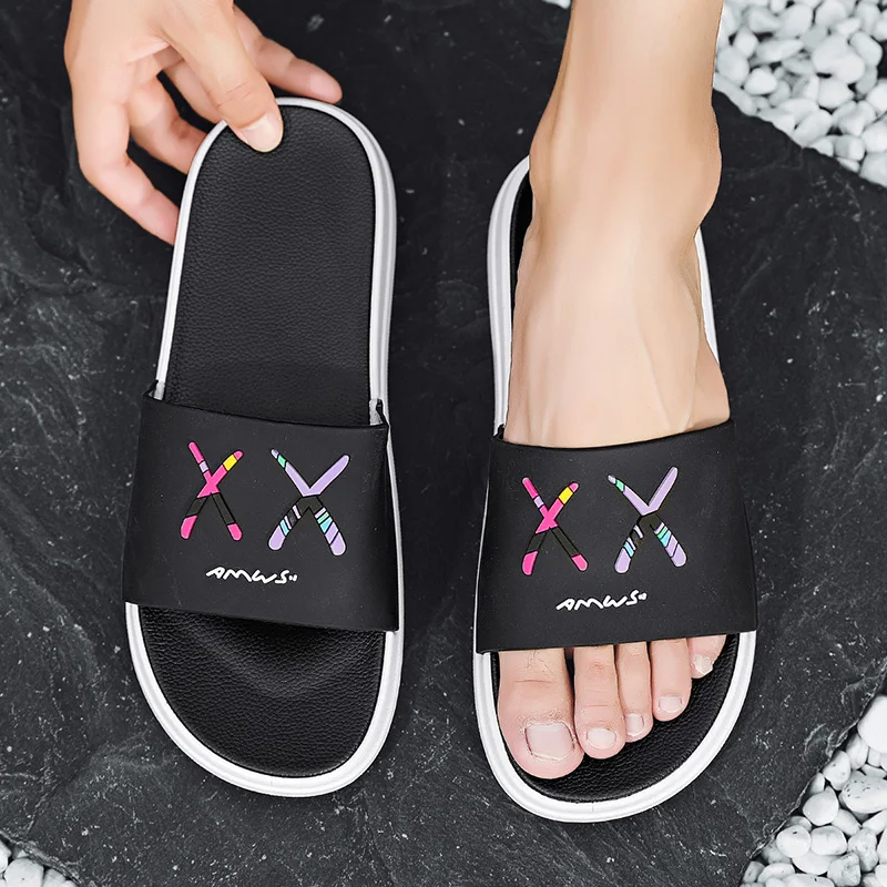

Brand Men Slides Casual Bathroom Women Sandals Outdoor Soft Sole Shoes