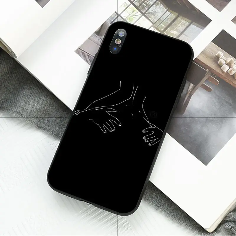 Ruicaica черно-белая линия арт смарт-чехол черный мягкий чехол для iPhone X XS MAX 6 6S 7 7plus 8