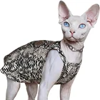 Одежда для кошки сфинкса, модный весенне-летний жилет, одежда для кошки, котенка, сфинкса, футболка в стиле хип-хоп со змеиным узором, одежда с подсказками