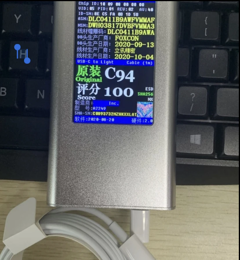 

Оригинальный C94 чип 10 шт./лот PD кабель usb c для быстрой зарядки для iPhone 12 11 pro max Xs 8 pin к Type C для телефона с розничной коробкой