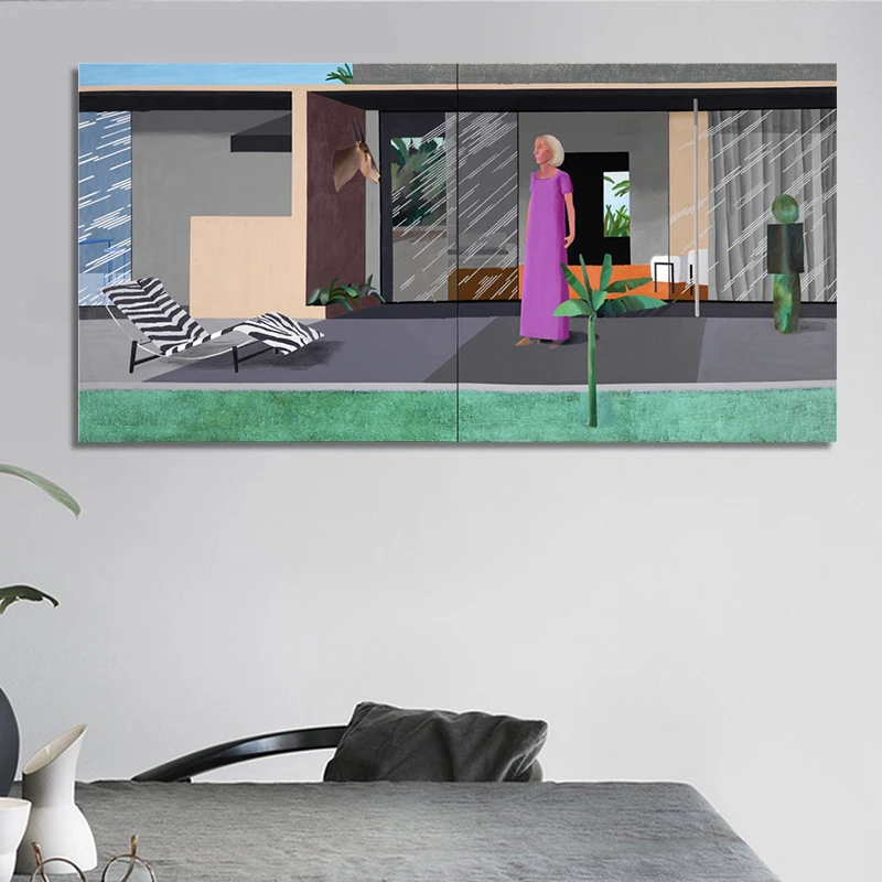 Современная картина маслом Дэвид хокни абстрактная для гостиной и спальни