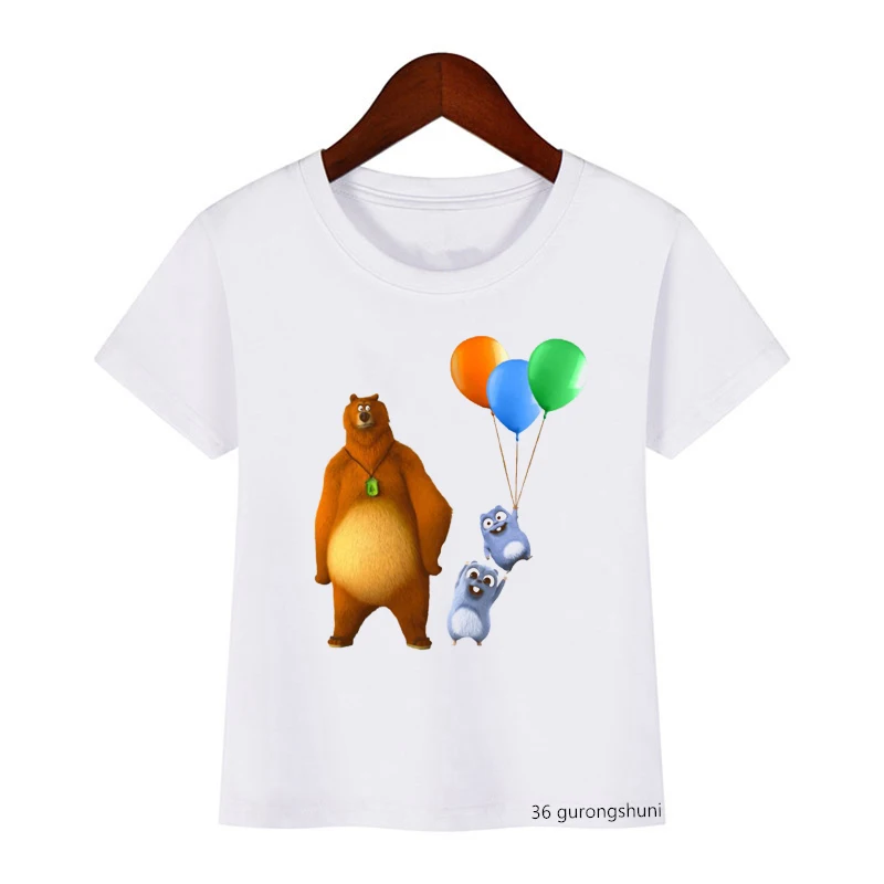 Kids tshirt funny t-shirt boys sunlight Grizzy bear animal print t shirt boys t shirt Christmas lemmings tshirt camisetas tops