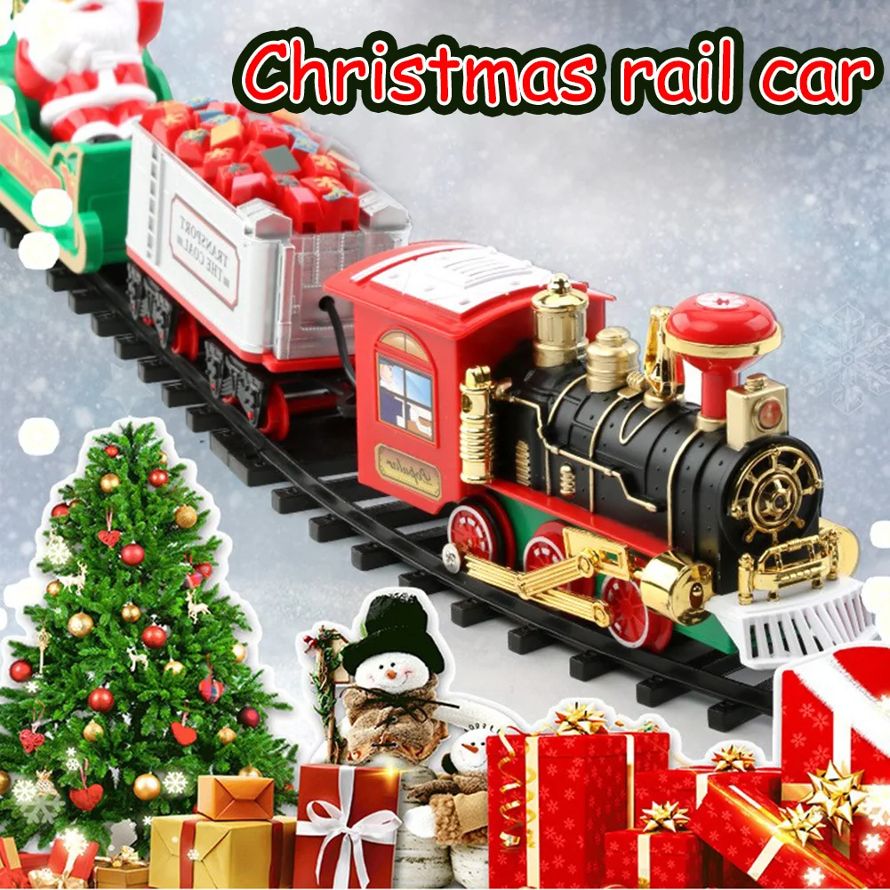 

Christmas Toys Lights and Sounds Christmas Train Set Railway Track Toys Christmas Electric Train Children's Electric Car Toys
