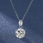 Ожерелье женское из серебра 925 пробы с муассанитом, 1-2 карата