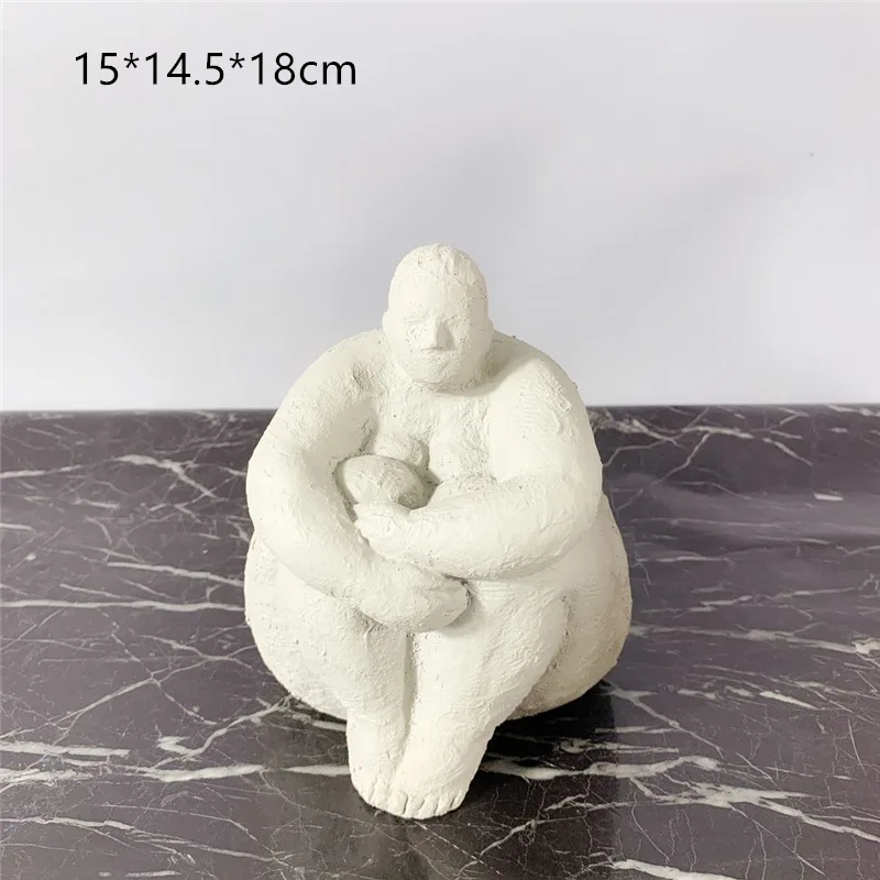 

American country thick face fat woman yoga resin crafts creative particles surface figure standing posture ornaments