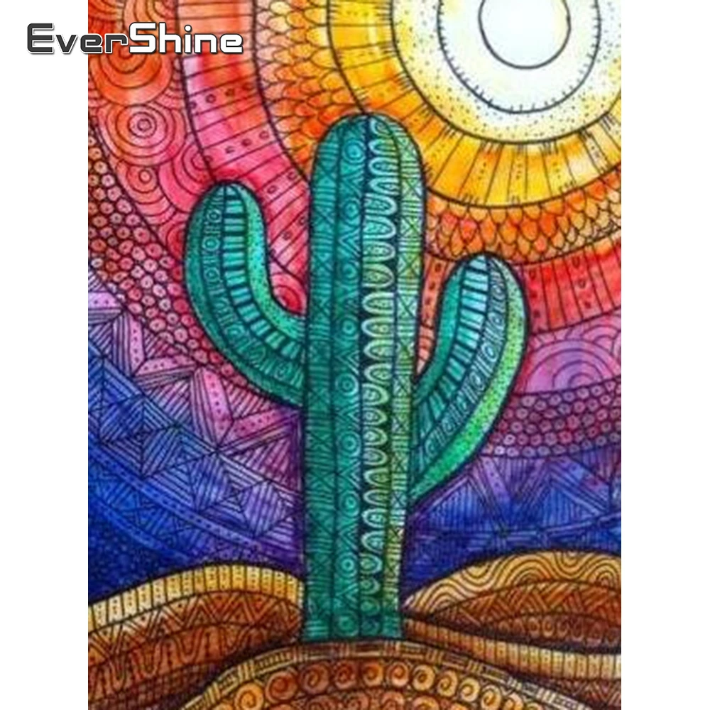 Набор для алмазной вышивки с изображением кактуса картина Алмазная мозаика | Дом