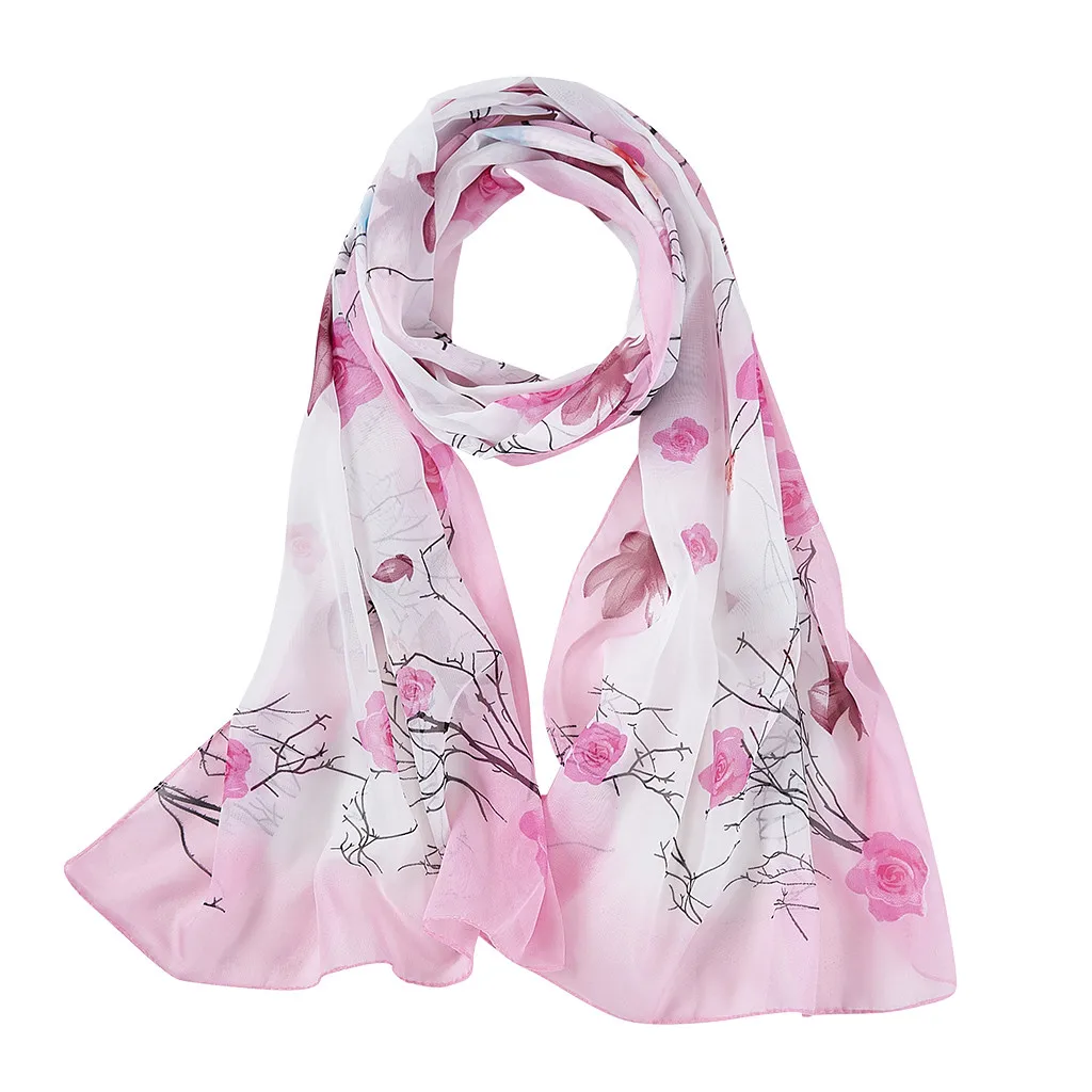 Новейшая мода женские шали с принтом лотоса Длинный мягкий шарф Дамская шаль