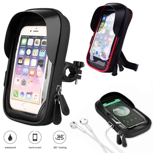 bicycle motorcycle phone holder stand bag touch screen road bike handlebar support mount pouch waterproof bike moto holder cases free global shipping