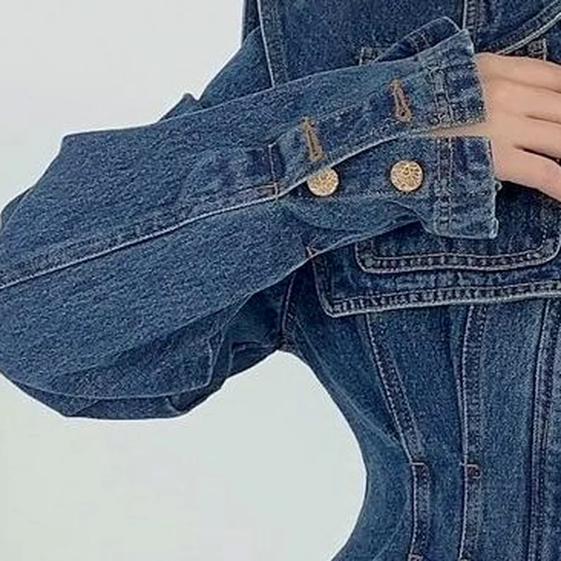 Корейская модная короткая джинсовая куртка Nomikuma с тонкой талией элегантная