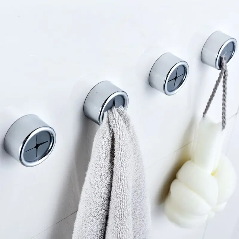 

3pcs Self Adhesive Round Towel Holder Wall Mount Wash Cloth Clip for Bathroom
