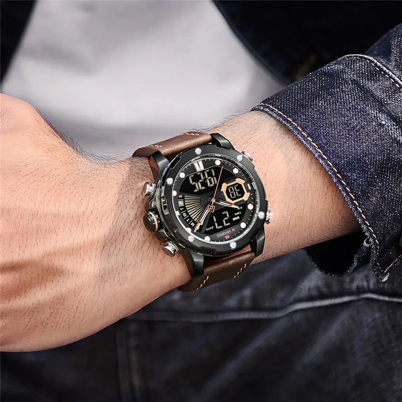 

NAVIFORCE Man Business Luxury Watches Fashion Quartz Watch for Men Waterproof Dual Display Military Male Clock Relogio Masculino