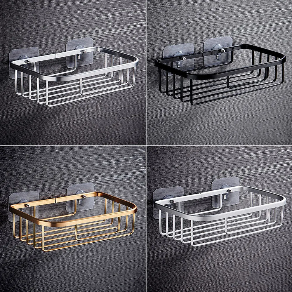 

Punch-Free Bathroom Accessories Multifunctional Tissue Holder Creative Draining Shower Rack Suction Cup Shelves