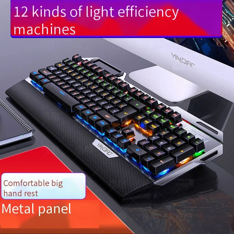 true mechanical gaming keyboard 108 keys wired keyboard usb gamer metal panel support backlight with mobile phone holder free global shipping